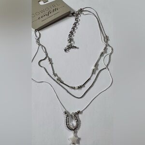 COWGIRL confetti Silver Layered Necklace